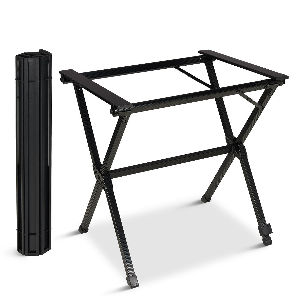 Campingtafel - 80x58x71 cm - lichtgewicht met aluminium frame - zwart 2/6