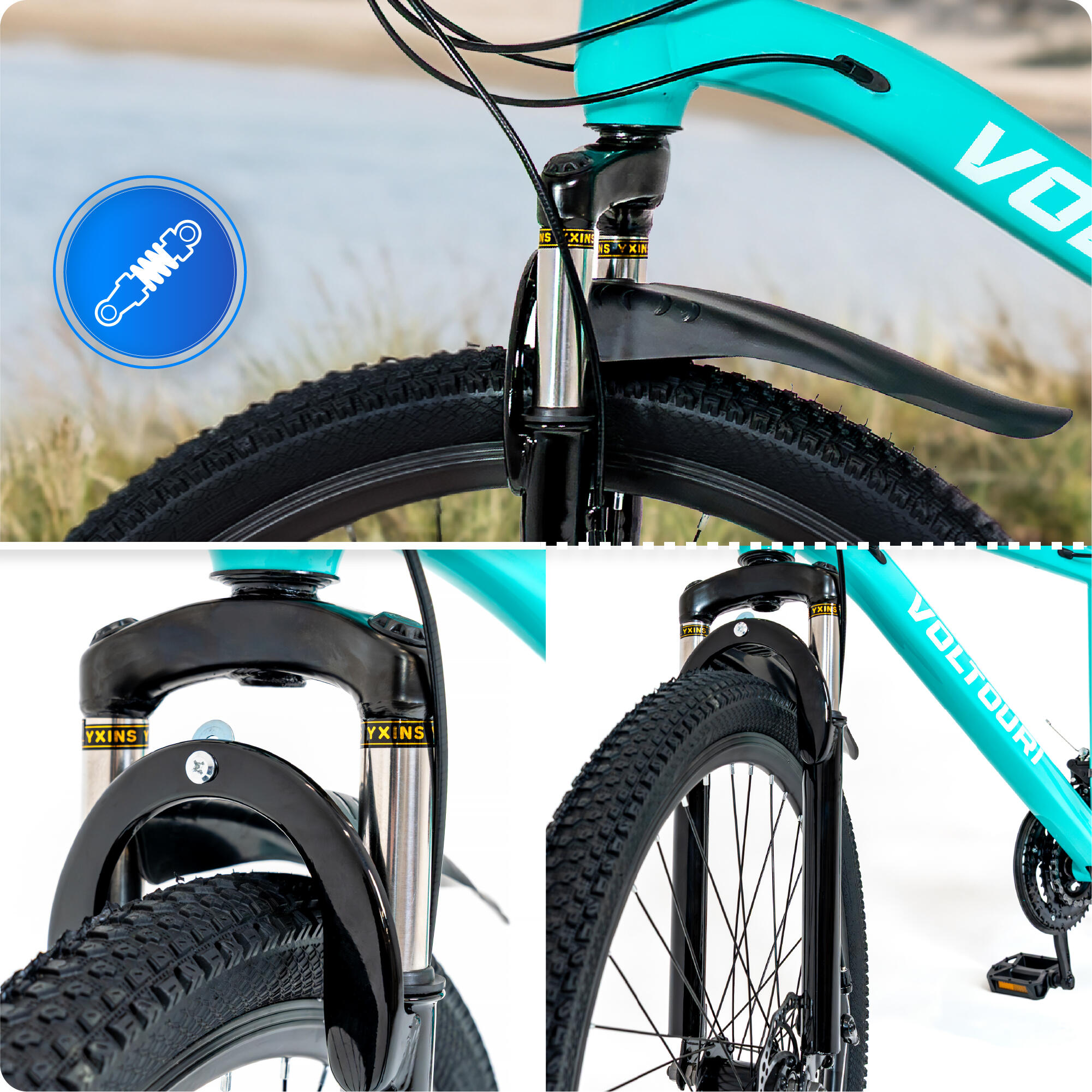 Mountainbike - VOLTOURI BK09 - 26 inch, vering, schijfremmen, 21 versnellingen 3/8
