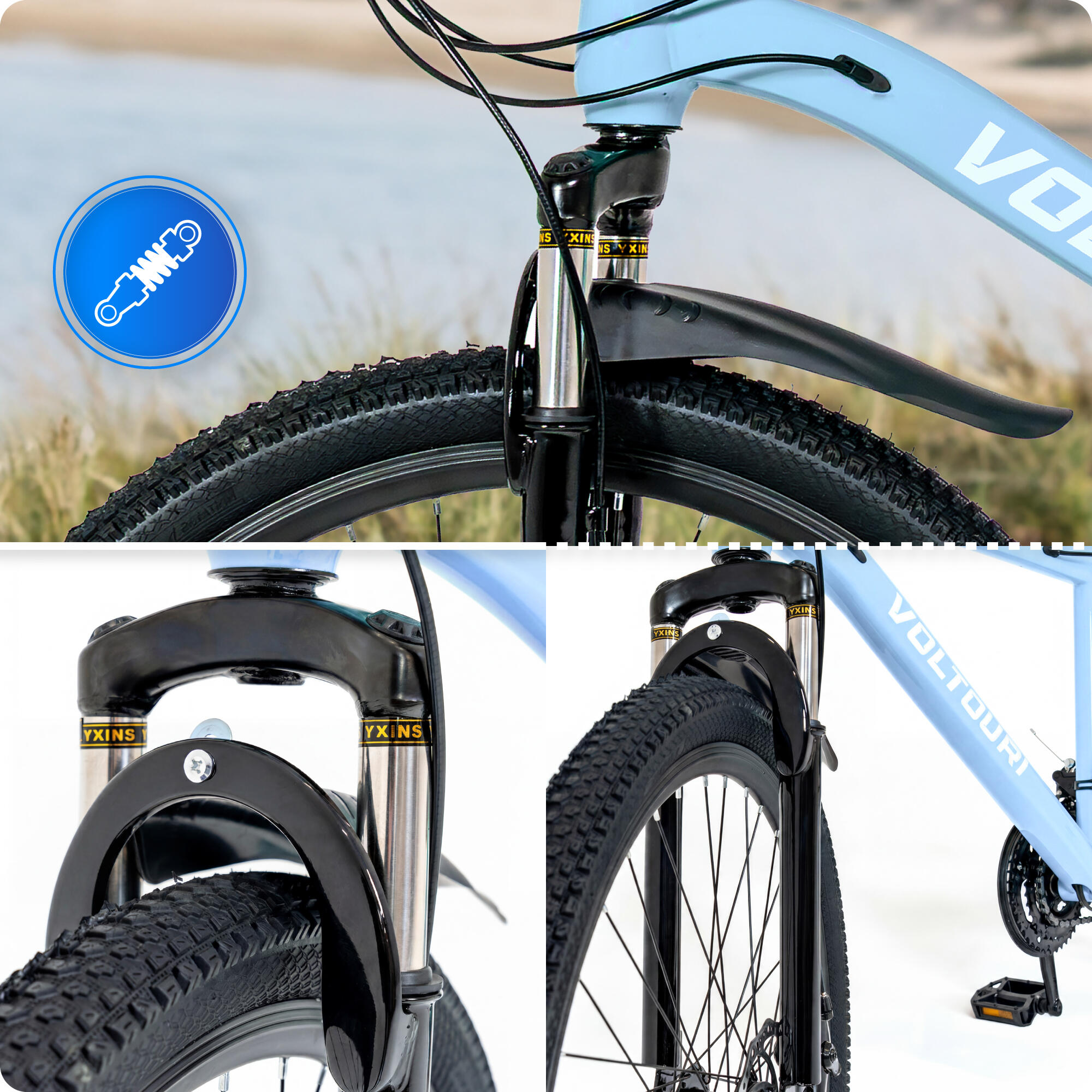 Mountainbike - VOLTOURI BK10 - 26 inch, vering, schijfremmen, 21 versnellingen 3/8