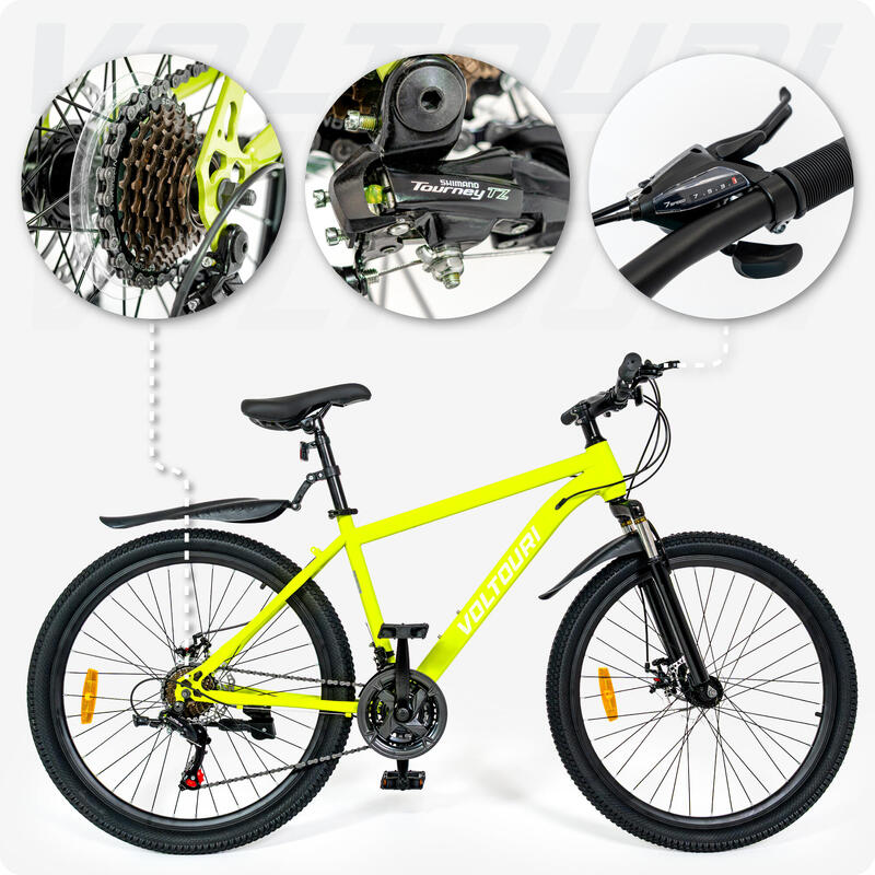 Bicicletă MTB VOLTOURI Shimano 26 inch 21 viteze cadru din oțel