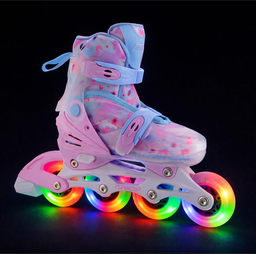 Patins - Patinage - Fille - Réglables 4 en 1, lame inox - ADAPT LED GIRL - Rose 3/7