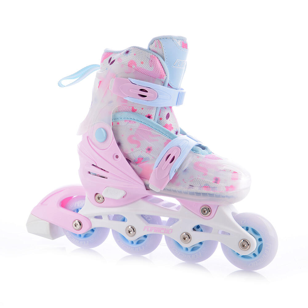 Patins - Patinage - Fille - Réglables 4 en 1, lame inox - ADAPT LED GIRL - Rose 4/7