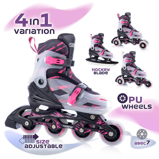 Łyżwy / Rolki / Wrotki dla dziewczynek FunActiv ADAPT 4in1 Girl