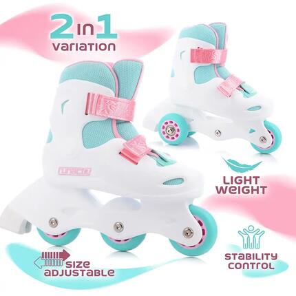 Patins - Patinage - Fille - Réglables ZOOMY - Blanc/rose