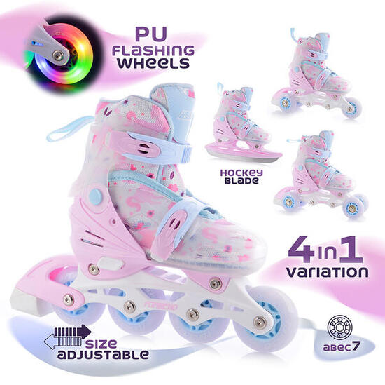 Łyżwy / Rolki / Wrotki dla dziewczynek FunActiv ADAPT LED 4in1 Girl