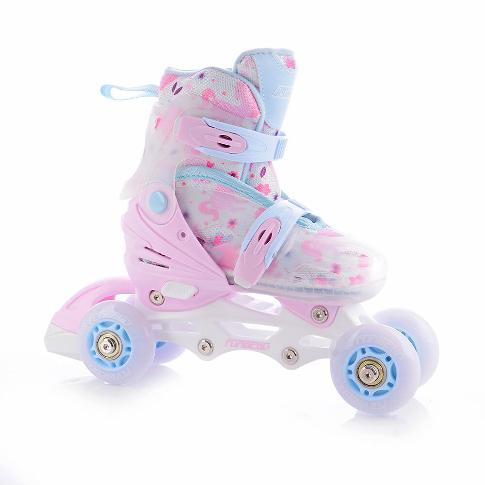 Patins - Patinage - Fille - Réglables 4 en 1, lame inox - ADAPT LED GIRL - Rose 6/7