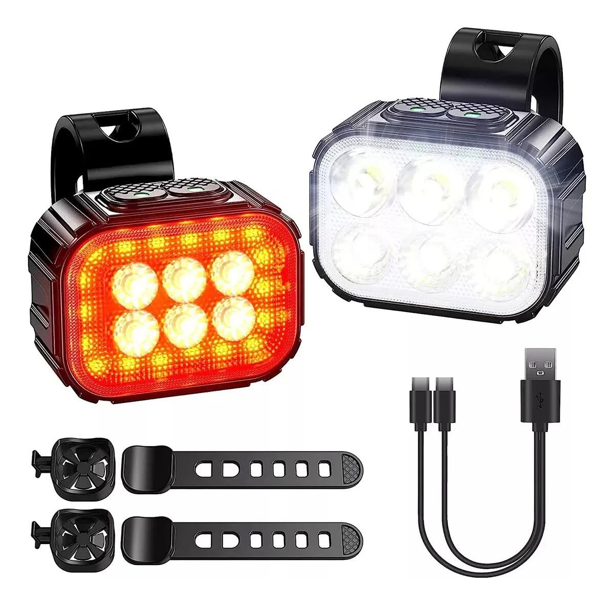 Juego de luces para bicicleta LED de 350 y 50 lúmenes 7/8