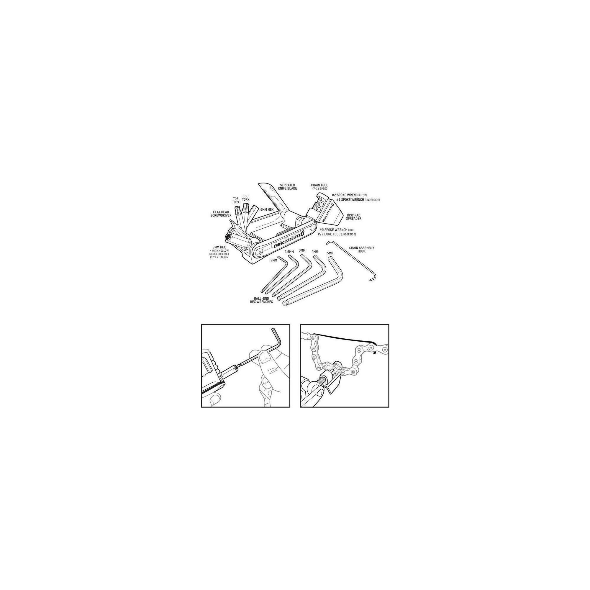 Clește lanț mountain bike Blackburn Wayside Multi Tool negru