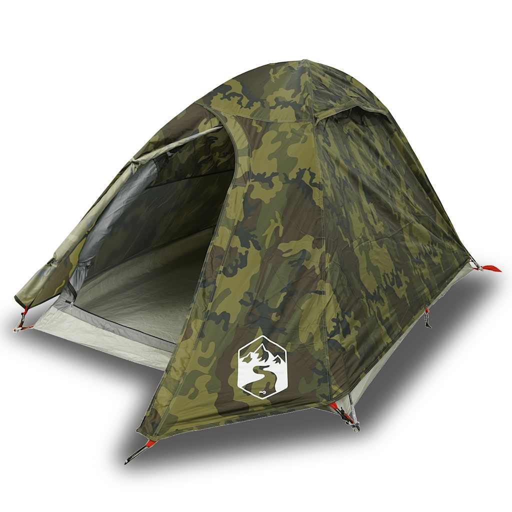 VidaXL Tenda a cupola impermeabile 2 persone mimetica 2/7