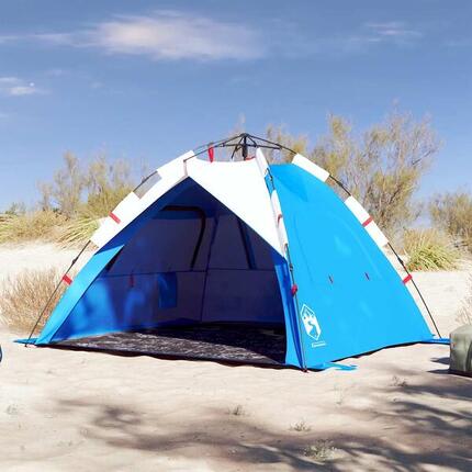 VidaXL Strandzelt für 3 Personen, wasserdicht, Schnellverschluss, azurblau