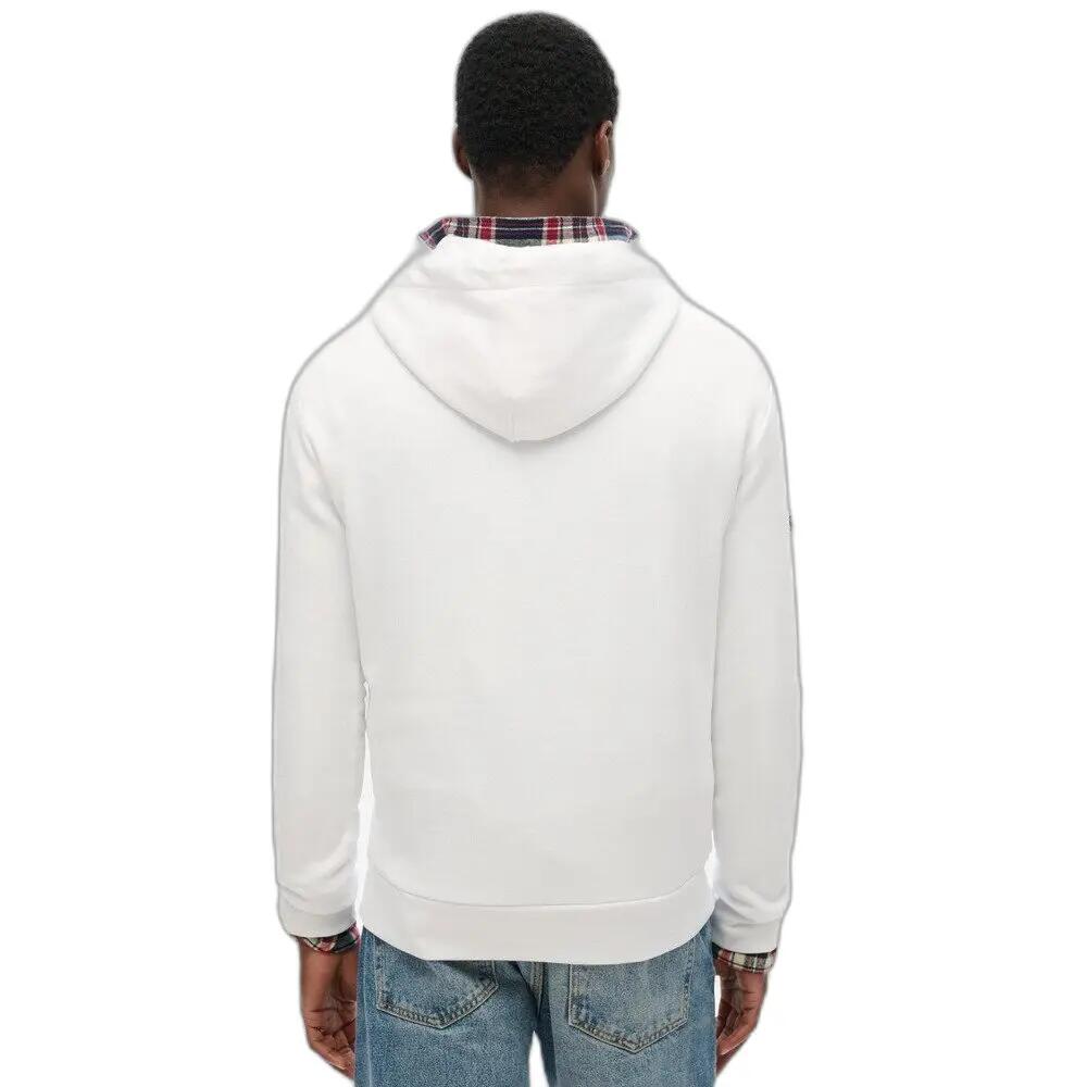 Sudadera con Capucha Blanca para Hombre Superdry Plain Hood 4/6