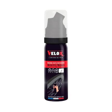 Bombe anti-crevaison pour pneu-boyau raccord directe valve Velox Presta 50 ml