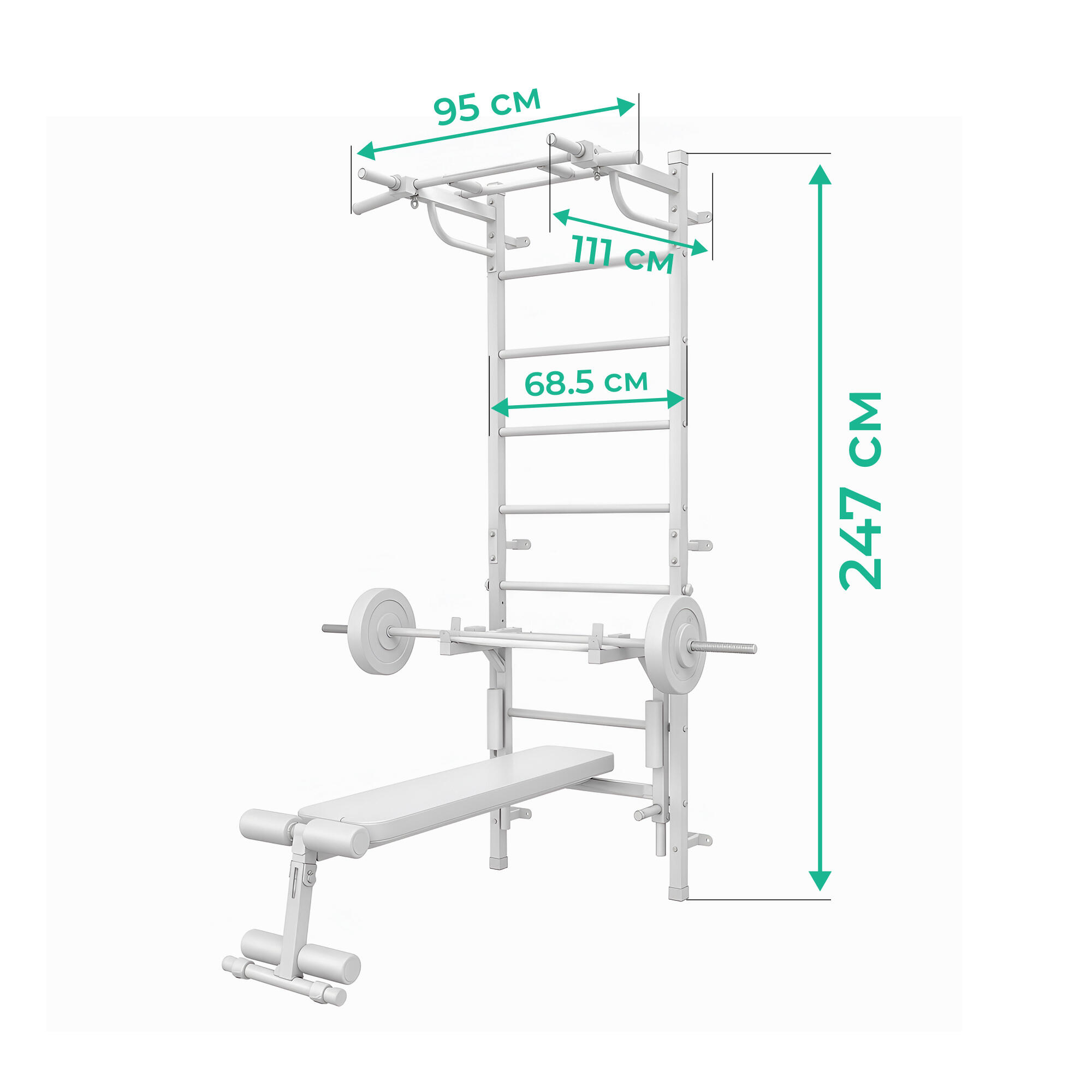 Drabinka Gimnastyczna Kraft Light 3 W 1 - Biały 7/7