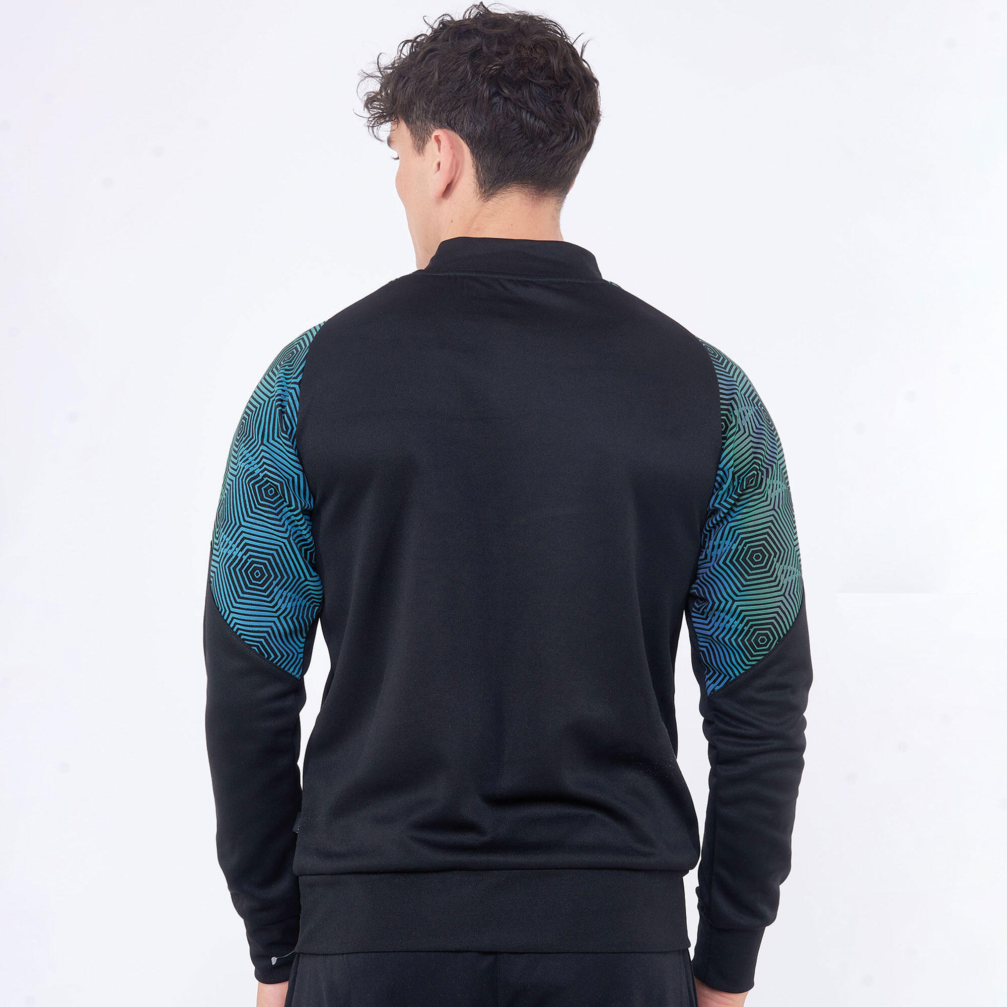 Femme Course Veste Légère avec Capuche Noir-Vert Tiffany 2/6