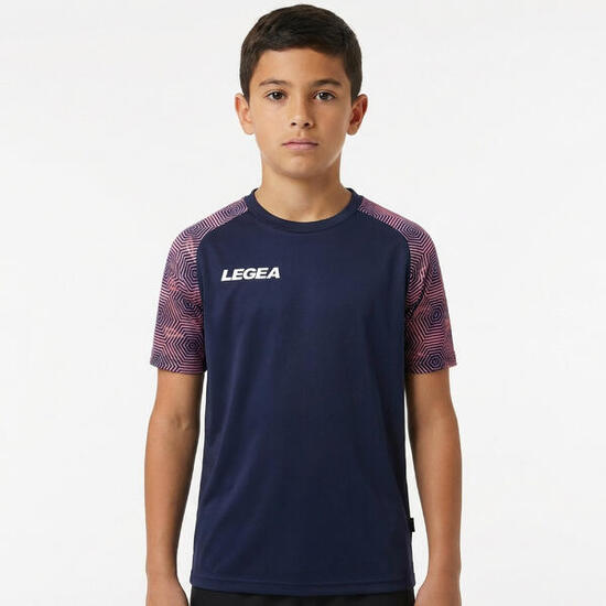 Homme Course T-shirt Respirant 100% Polyester Bleu-Pêche Néon