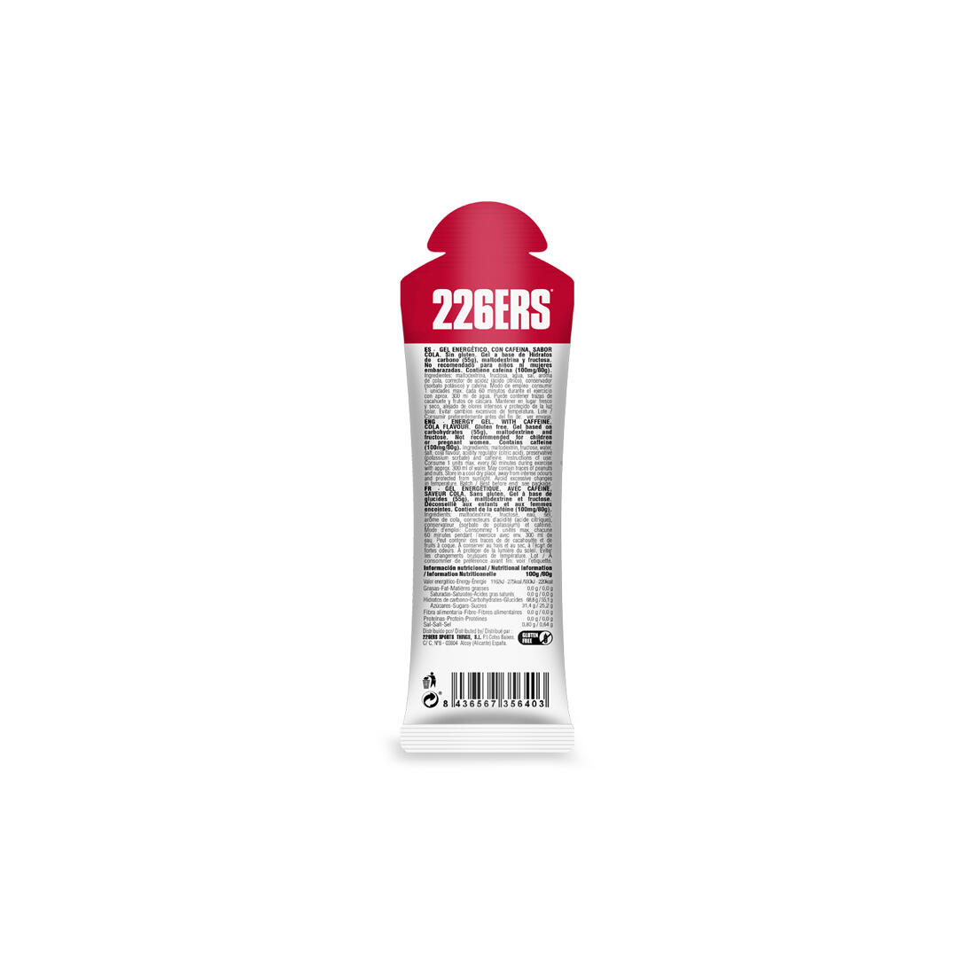 GEL HIGH FRUCTOSE 80G - CAFFEINE (X24 GELS) 3/5
