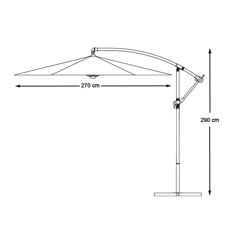 Umbrela de soare suspendata, 2,8 m, gri