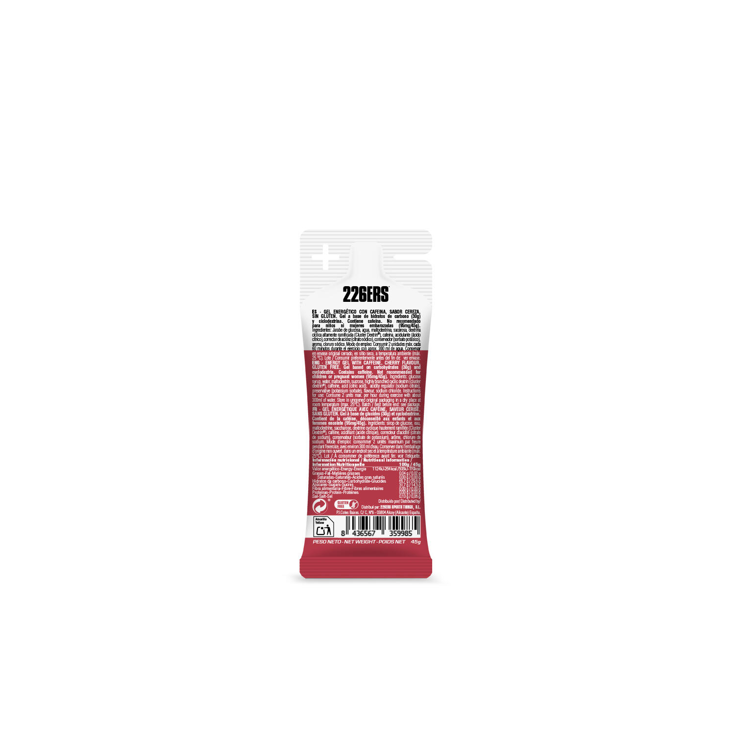 HIGH ENERGY GEL XS 45g - Gel Energético con ciclodextrina 2/4