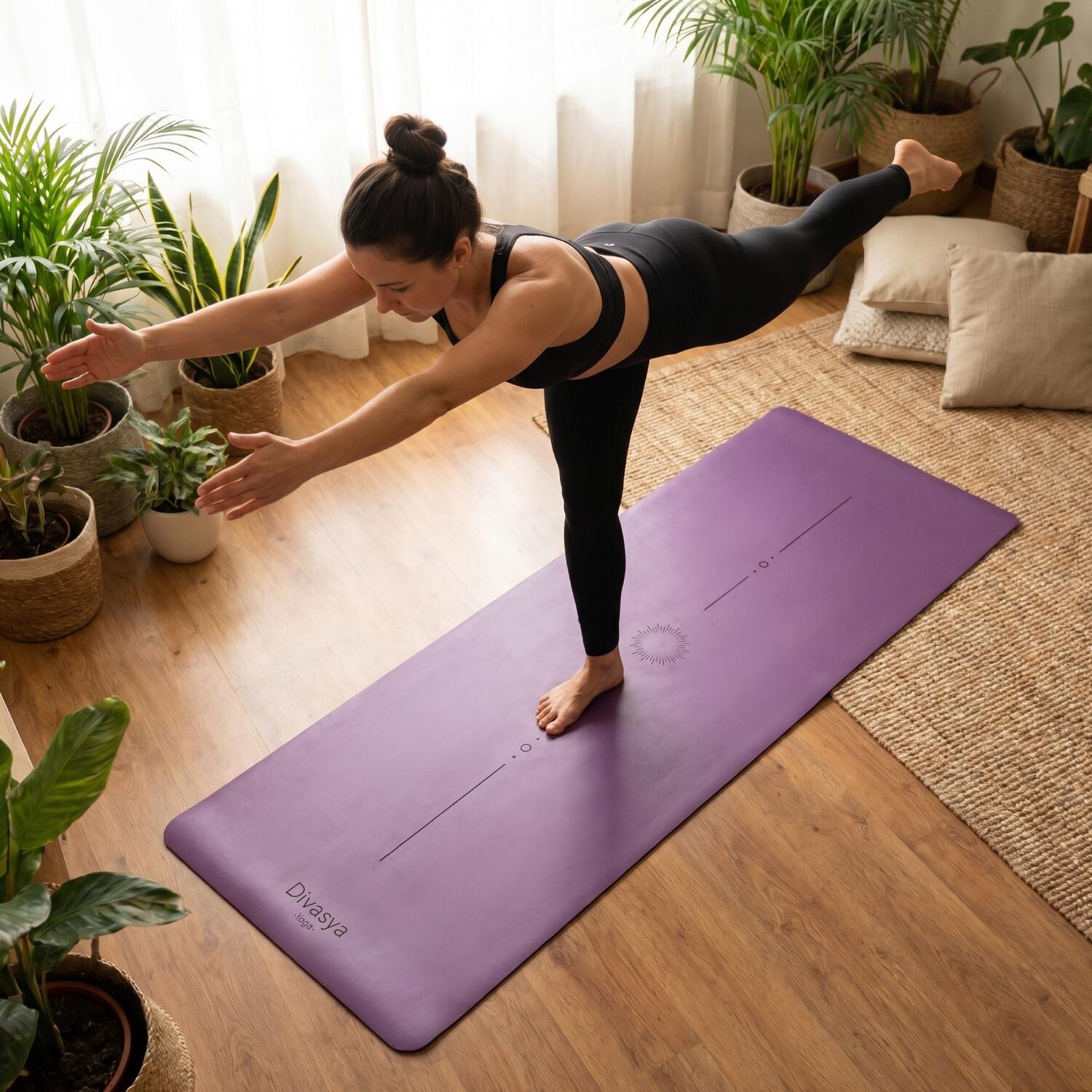 Esterilla de yoga antideslizante, caucho natural y EcoPU japonés, 8 yoga diseños 6/6