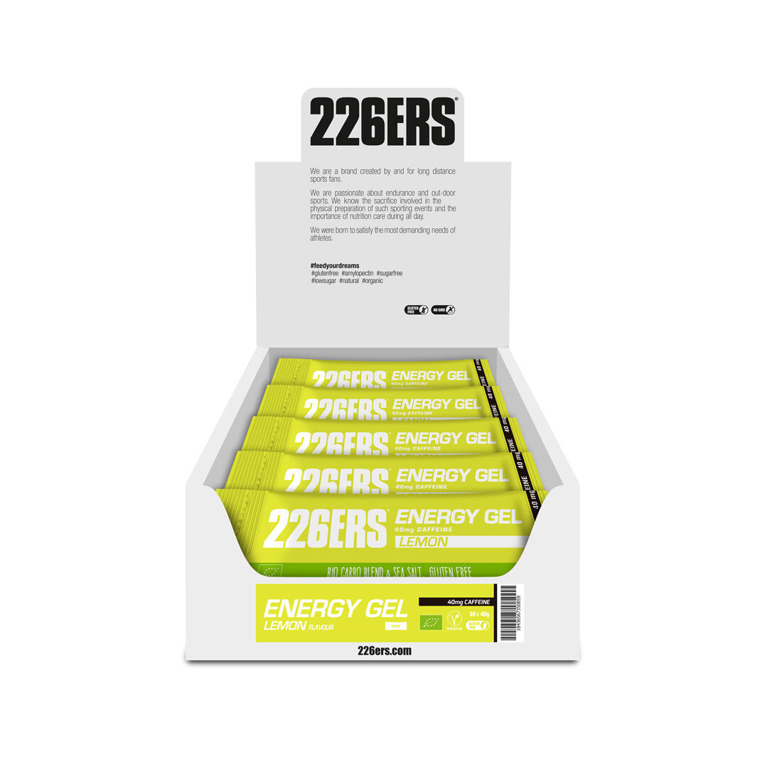 Gel energético 226ERS Bio 40g Limón 80Mg Cafeína*. 2/3