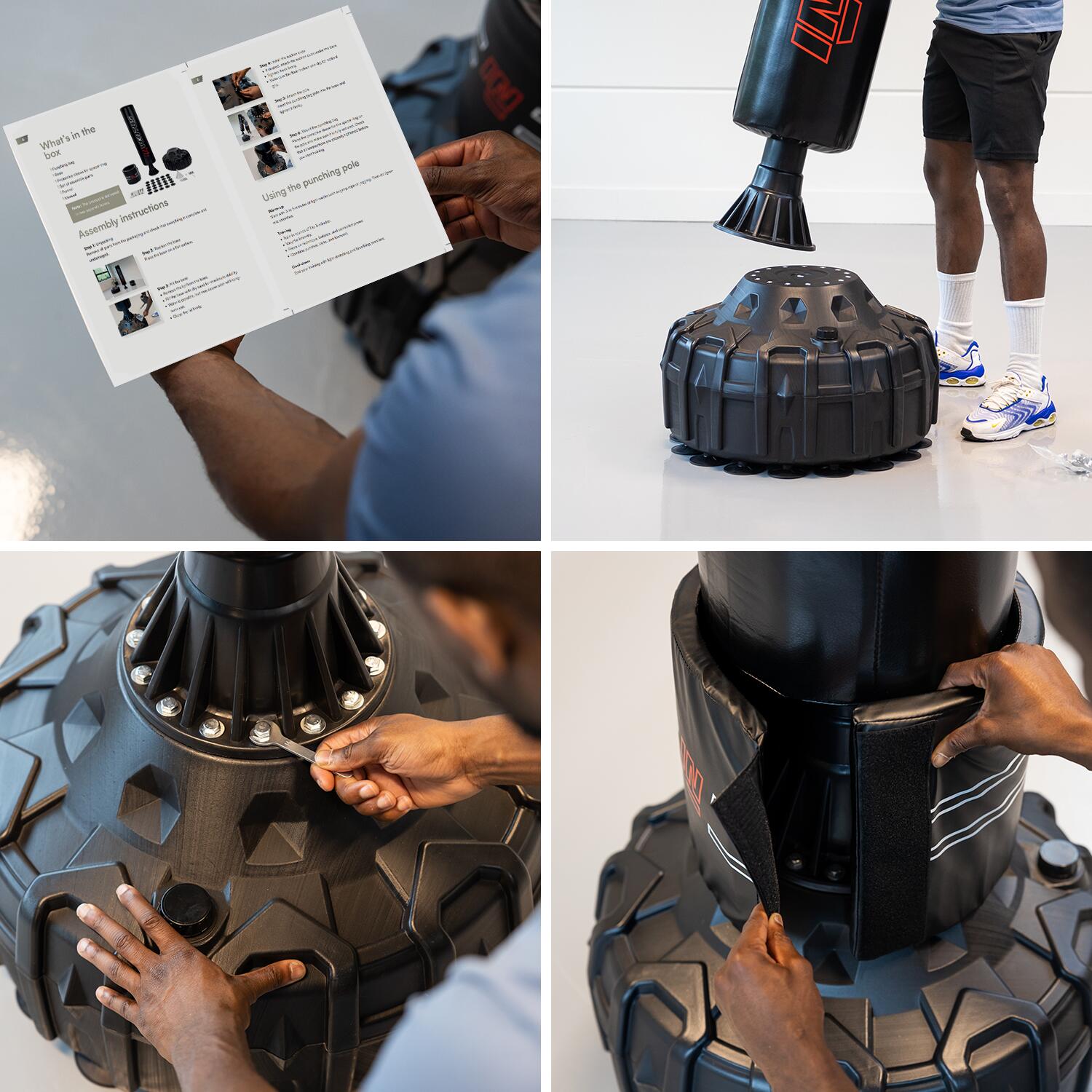 Sac de Frappe sur Pied 185 cm - Poteau Boxe Adulte Noir 6/7