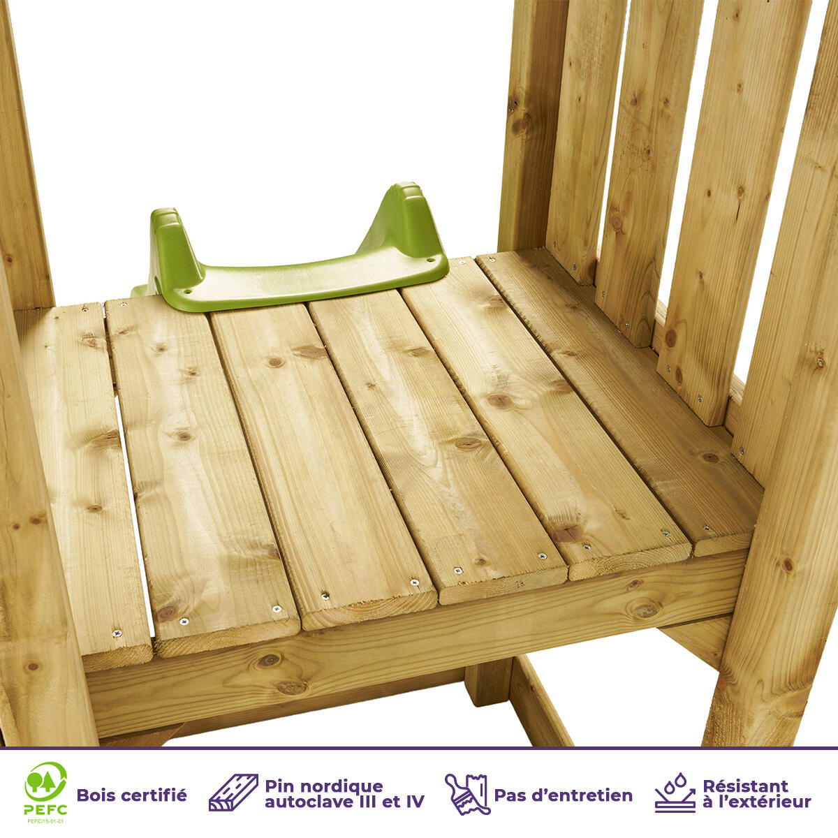 Aire de jeux bois enfant : plateforme 90 cm avec toboggan WALLI 4/5