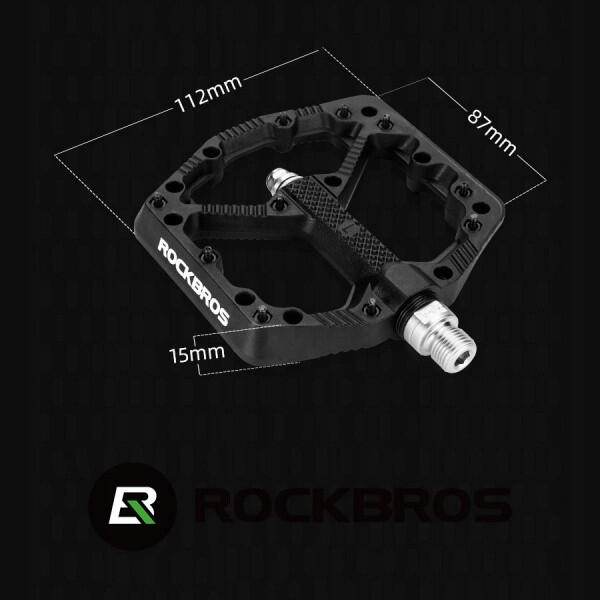 Pedały rowerowe nylonowe z pinami czarne Rockbros 2021-12A 3/5
