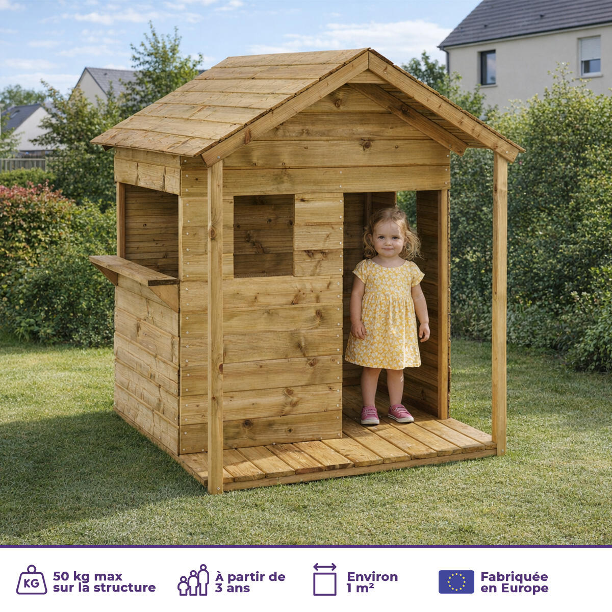 Casita de juegos de madera para niños: Mostrador - Casita de juegos 2/5