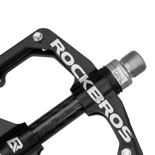 Pedały rowerowe aluminiowe z pinami czarne Rockbros 2017-12EBK 2/6