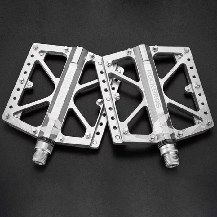 Pedały rowerowe aluminiowe z pinami srebrne Rockbros (2017-12AS) 2/2