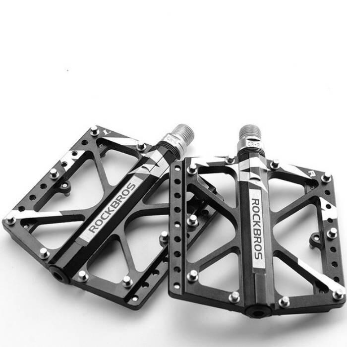 Pedały rowerowe aluminiowe z pinami czarne Rockbros (2017-12ABK) 3/3