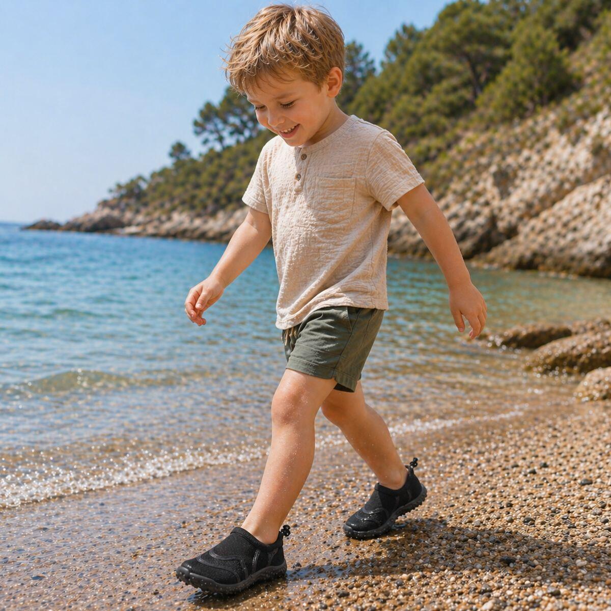 Chaussures aquatiques élastiques enfant - Grip renforcé - Noir 4/5