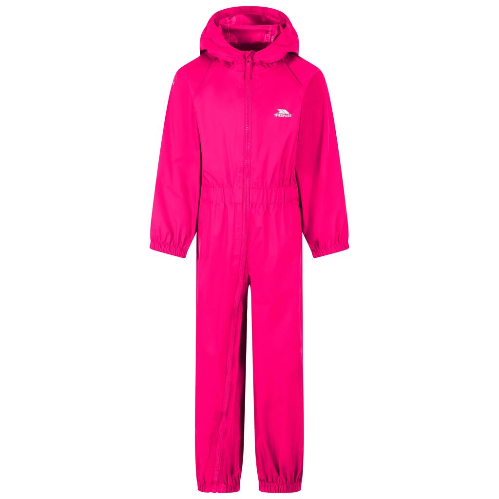 Unisex Kids Elasticated Cuffs And Ankles Waterproof Rain Suit - Button