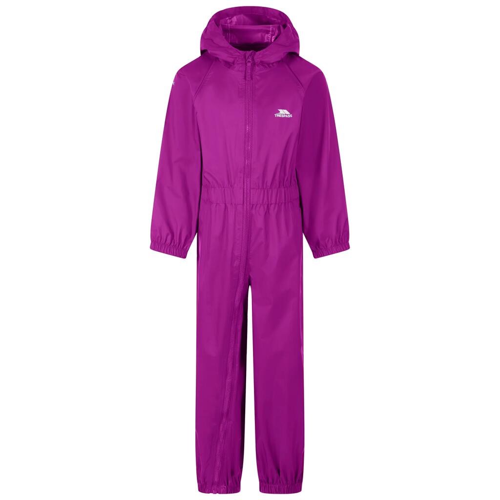 Unisex Kids Elasticated Cuffs And Ankles Waterproof Rain Suit - Button