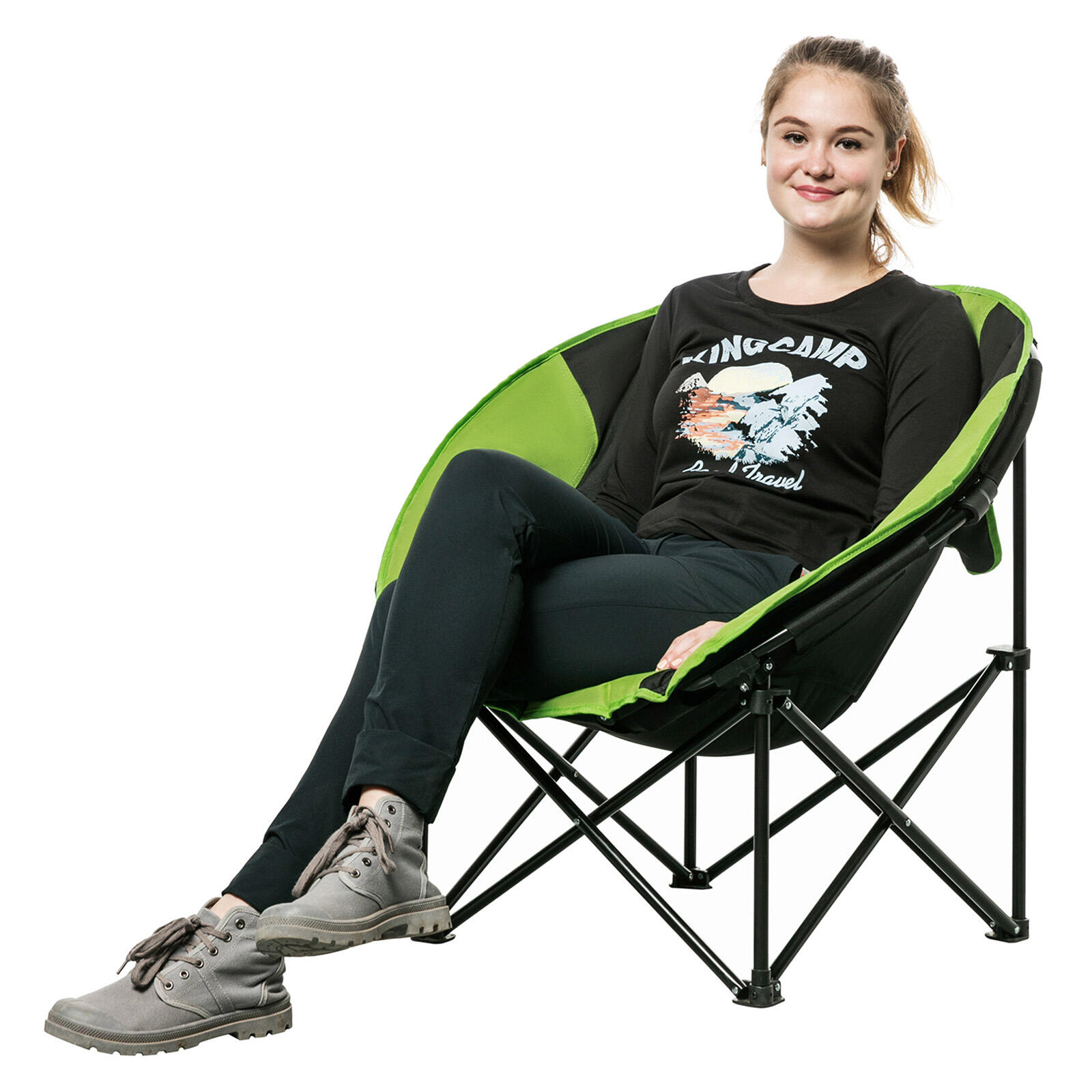 Sedia da Campeggio MoonChair L pieghevole pesca giardino Outdoor 120kg 7/7