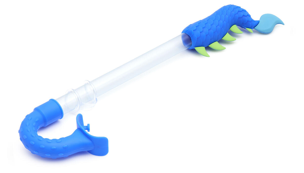 DRAGON SNORKEL kids 6+ Blauw in doorzichtige opbergzak 2/3
