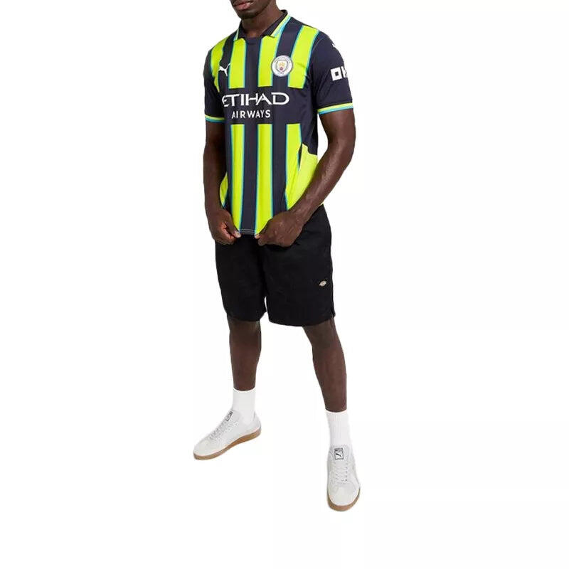Manchester City 24/25 uitshirt voor heren PUMA New Navy Yellow Glow Blue 7/7