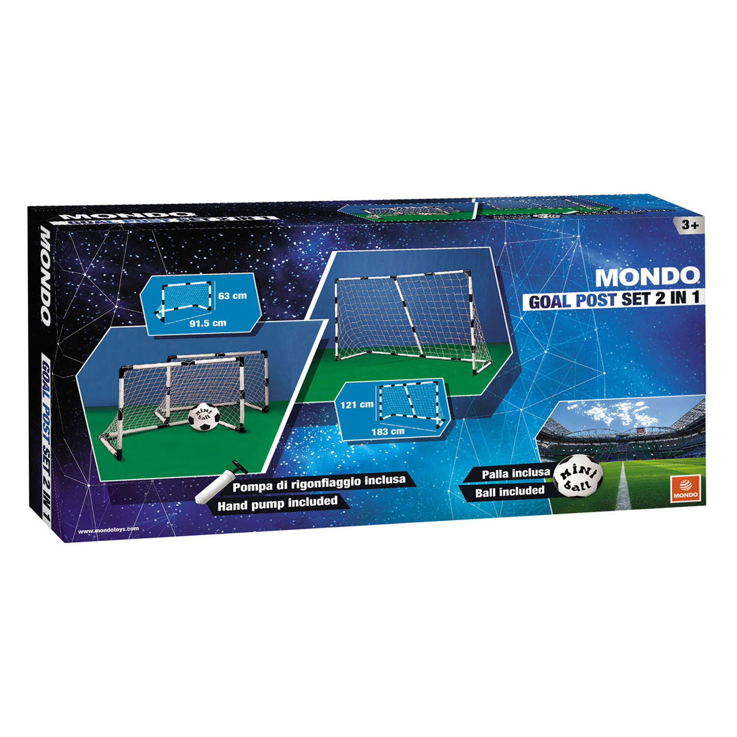 But de Football MONDO 2 en 1 - 183x121 cm 3/4