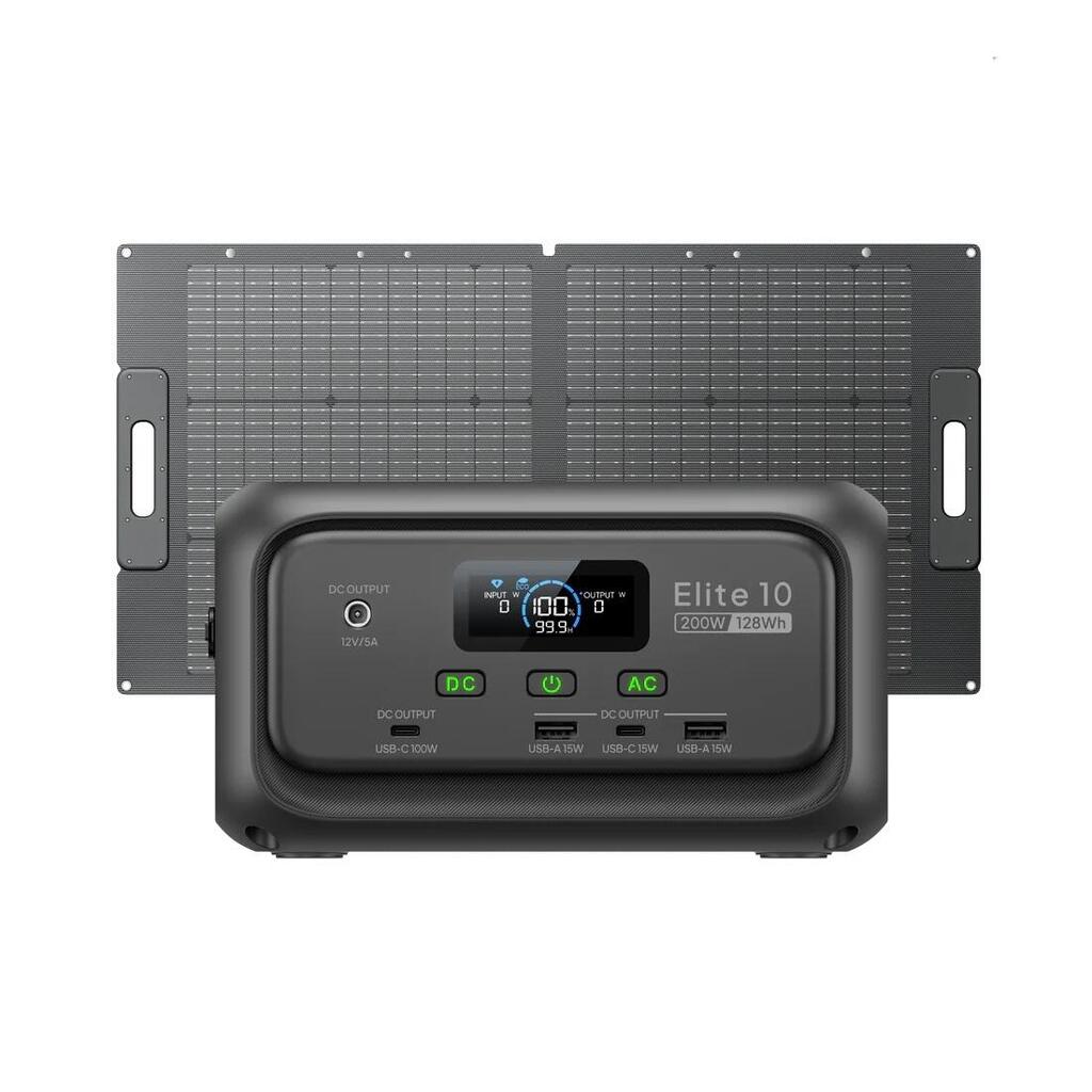 Elite 10 Portable Power Station+100W Solarpannel for Travel,Camping,Daily Backup