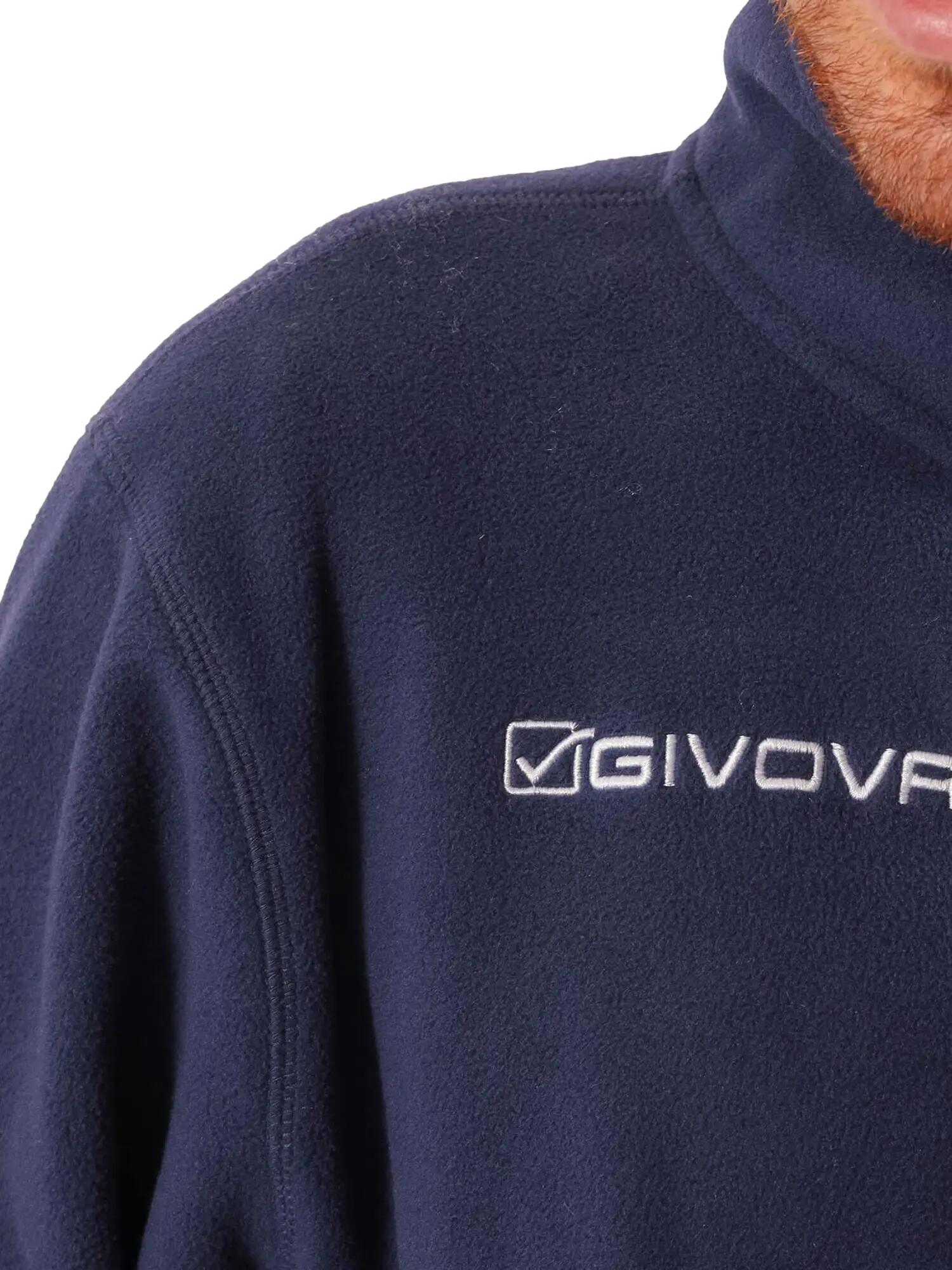 Sweat à capuche Givova en molleton brossé noir - 70% coton 30% polyester 3/7
