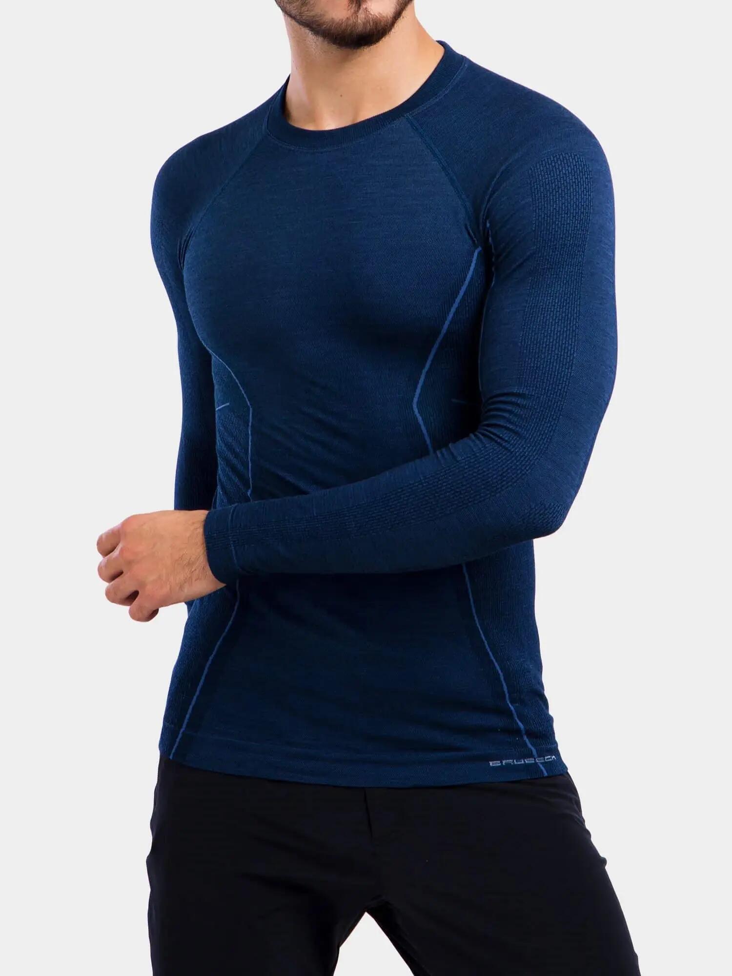 Koszulka wełniana z długim rękawem męska Brubeck ACTIVE WOOL 6/7