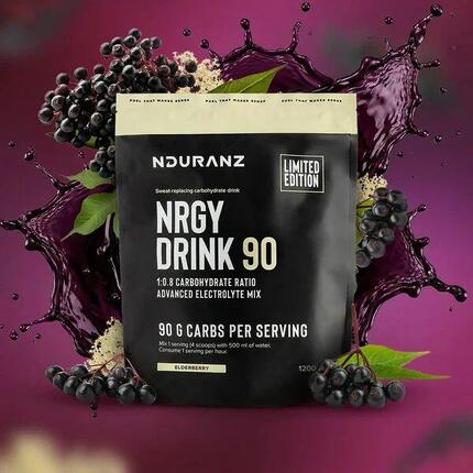 Nrgy Drink 90 Elderberry Holunderbeere Kohlenhydrate Triathl. Laufen Rad Nduranz