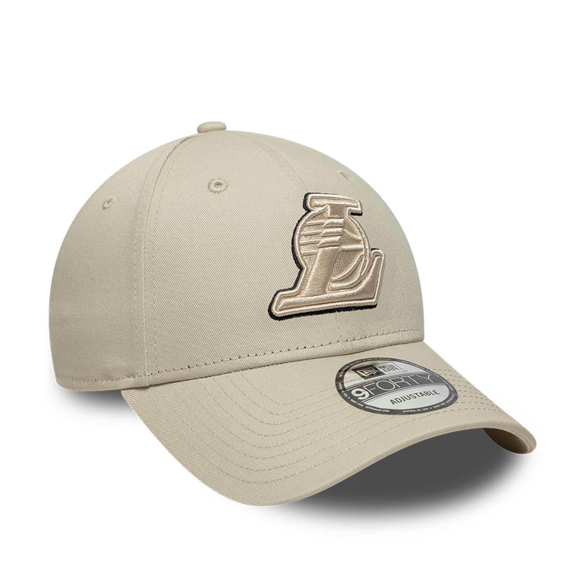 New Era 9FORTY Cap MLB Los Angeles Dodgers Side Script hellbeige/pastel grün 3/5