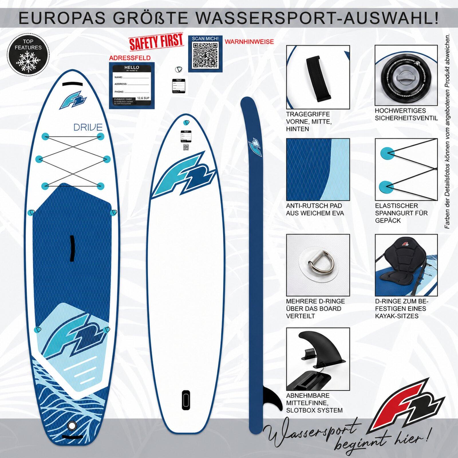F2  SUP Stand Up Paddle Board Drive 320cm 10,5 Weiss 2/7