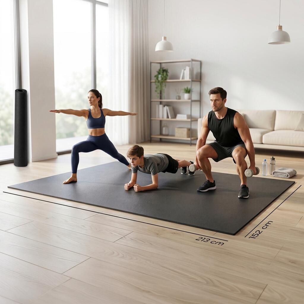 XXL Beschermmat fitnessapparaat 213x152 cm 8 mm – antislip fitnessmat 7/7