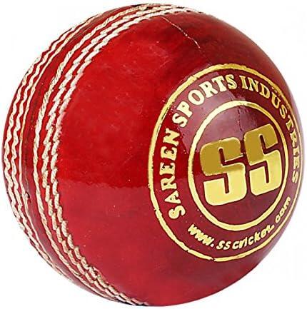 SS Gutsy Leder Cricket Ball (Rot, pack of 1)| Wasserfester Lederball 2/3