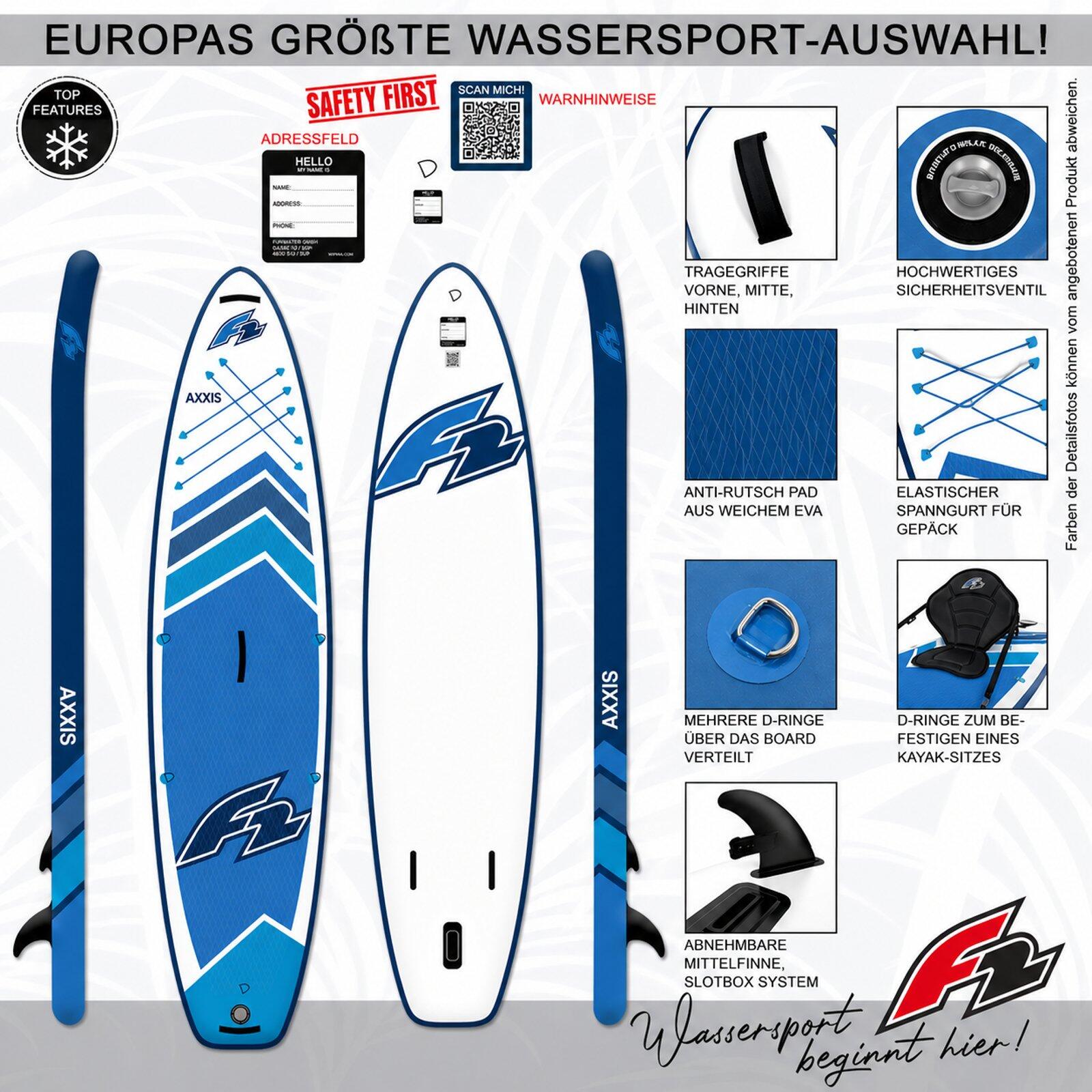 F2  SUP Stand Up Paddle Board Axxis  11'6''  Blau 2/5