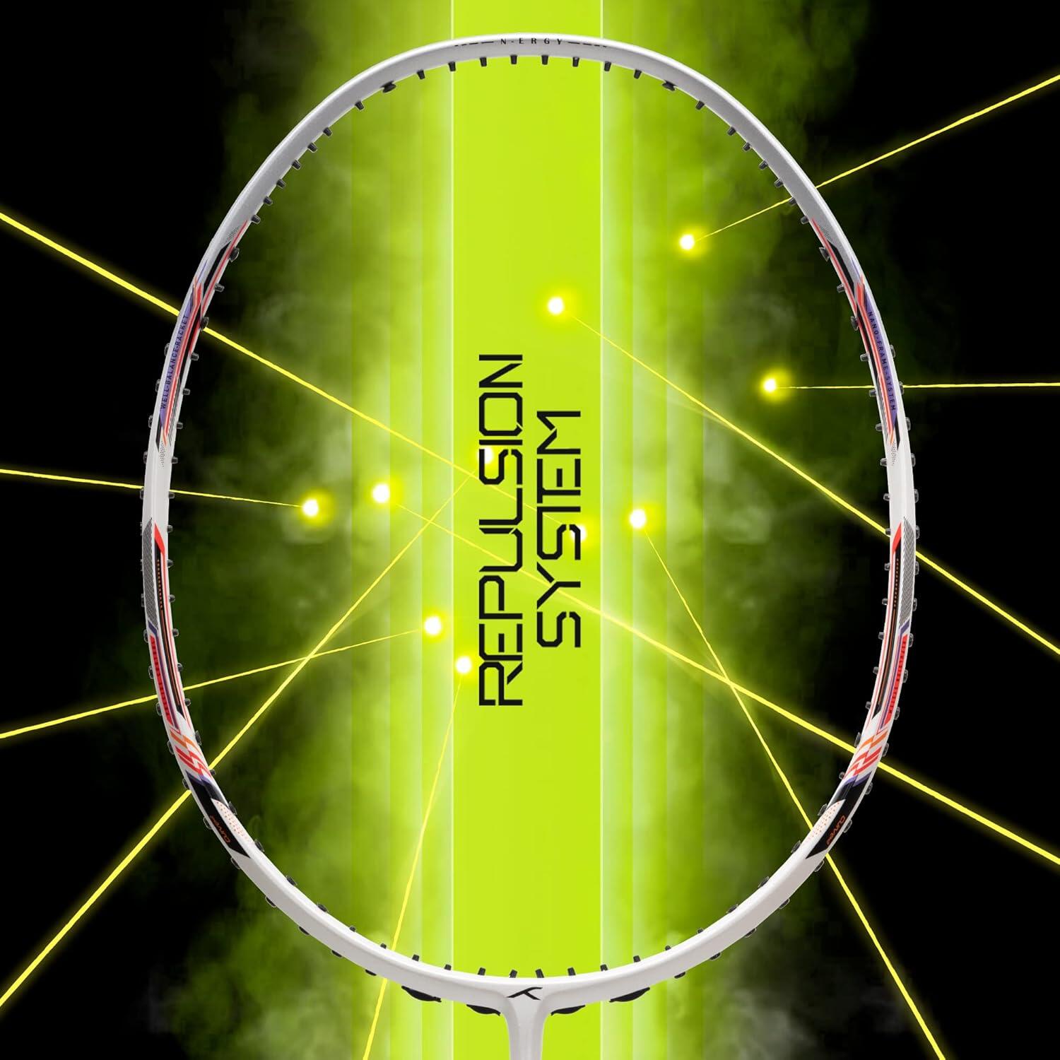 N-ERGY 80 Carbon-Badmintonschläger Besaitet für Fortgeschrittene 2/6