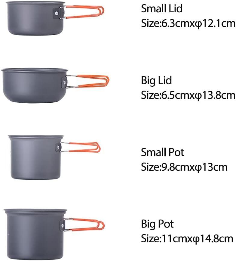 Naturehike 4-in-1 Aluminium Kookgerei Set Upgrade 618g 2/7