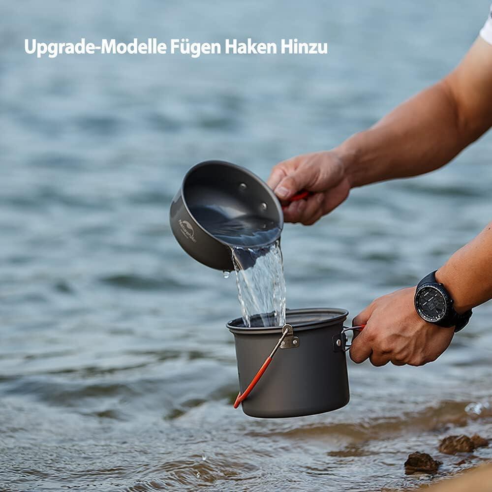 Naturehike 4-in-1 Aluminium Kookgerei Set Upgrade 618g 4/7